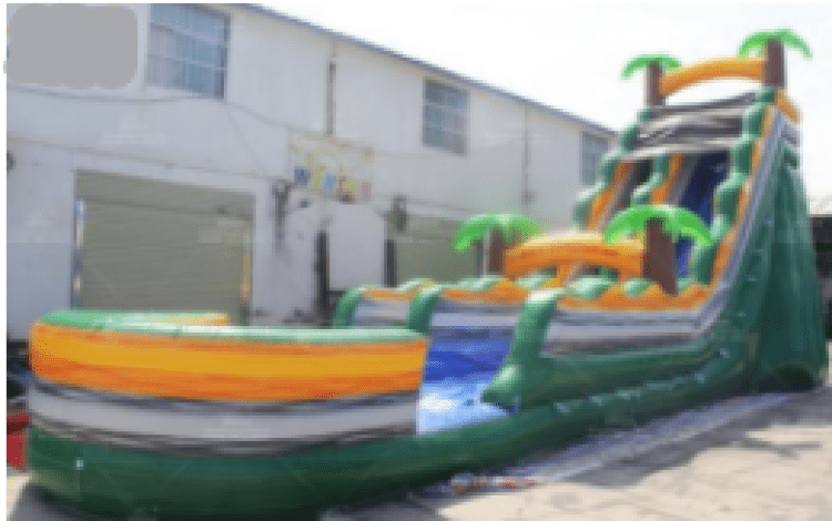 22' Tropical Green Water Slide