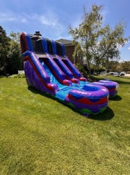 15Ft20Double20Slide20Front20Yard 1748367173 15' Tropical Purple Double Slide - Wet Pricing