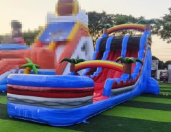 Photo 2025 03 18 20 02 13 1 1748367760 19' Tropical Blue Double Lane Water Slide - Wet Pricing